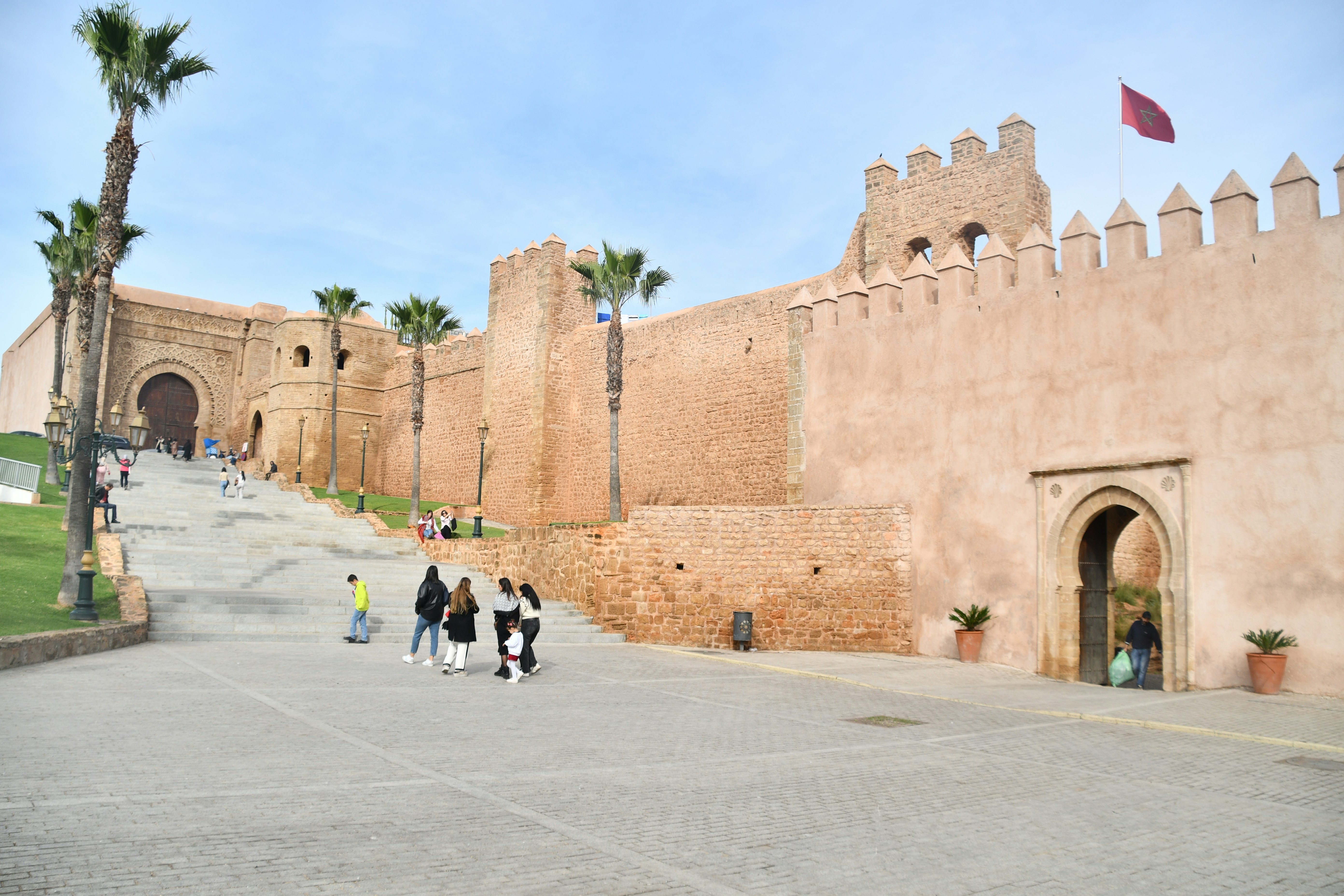 The ramparts and walls of the Kasbah of the Udayas overlooking the Bou Regreg and Atlantic